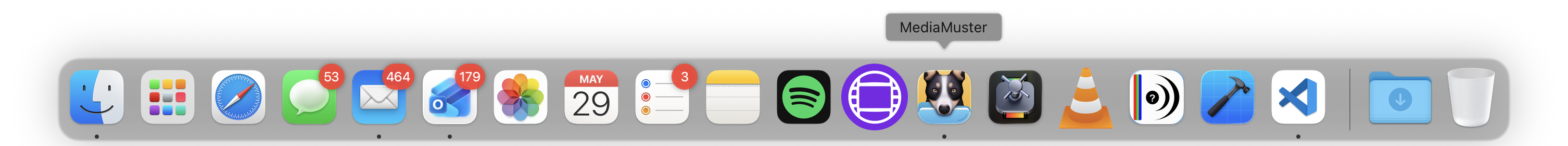 MediaMuster icon in the macOS Dock